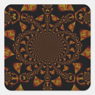 Schedel Kaleidoscoop Kunstprint Vierkante Sticker