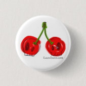 schedel kersen ronde button 3,2 cm (Voorkant)