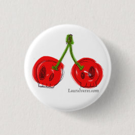 schedel kersen ronde button 3,2 cm