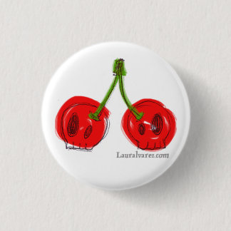 schedel kersen ronde button 3,2 cm