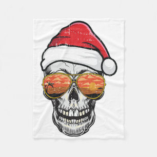 Schedel kerst in juli strand tropische zomer vrije fleece deken