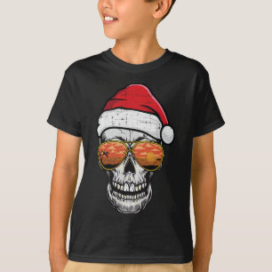 Schedel kerst in juli strand tropische zomer vrije t-shirt