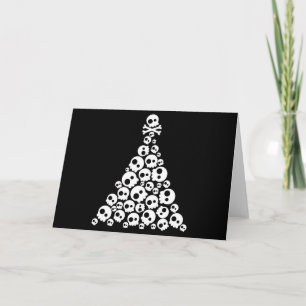 Schedel kerstboom feestdagen kaart