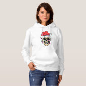 Schedel kerstboom lichten hoodie (Voorkant volledig)
