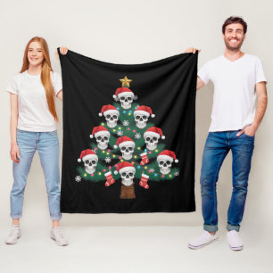 Schedel Kerstboom Pyjama Cool Skelet Kerstman Fleece Deken