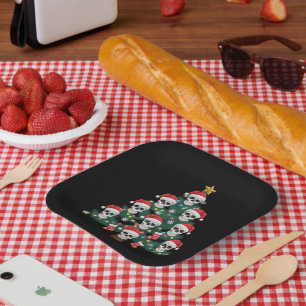 Schedel Kerstboom Pyjama Cool Skelet Kerstman  Papieren Bordje