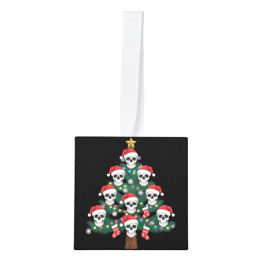 Schedel Kerstboom pyjama Cool Skeleton Santa Decoratie (Voorkant)