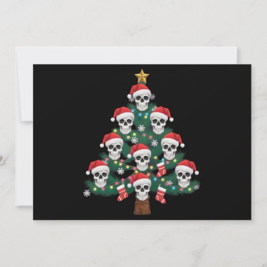 Schedel Kerstboom pyjama Cool Skeleton Santa Feestdagenkaart (Voorkant)