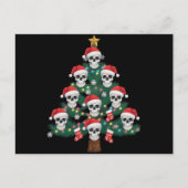 Schedel Kerstboom pyjama Cool Skeleton Santa Feestdagenkaart (Voorkant)