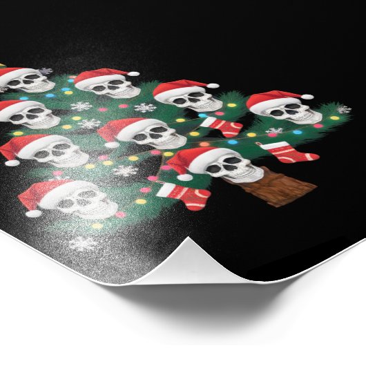 Schedel Kerstboom pyjama Cool Skeleton Santa Foto Afdruk (Hoek)