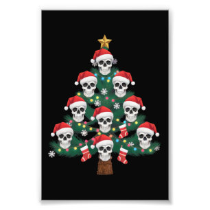 Schedel Kerstboom pyjama Cool Skeleton Santa Foto Afdruk
