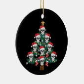 Schedel Kerstboom pyjama Cool Skeleton Santa Keramisch Ornament (Rechts)
