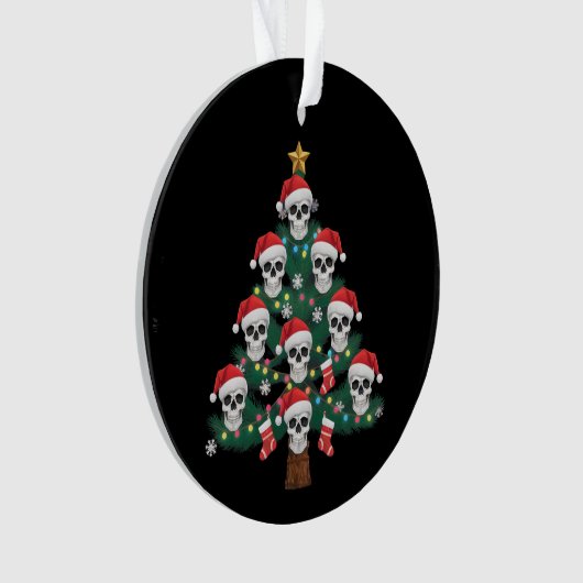 Schedel Kerstboom pyjama Cool Skeleton Santa Ornament (voorkant)