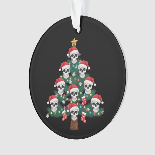 Schedel Kerstboom pyjama Cool Skeleton Santa Ornament (voorkant)