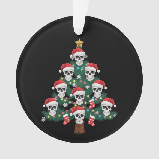 Schedel Kerstboom pyjama Cool Skeleton Santa Ornament (voorkant)