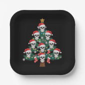 Schedel Kerstboom pyjama Cool Skeleton Santa Papieren Bordje (Voorkant)