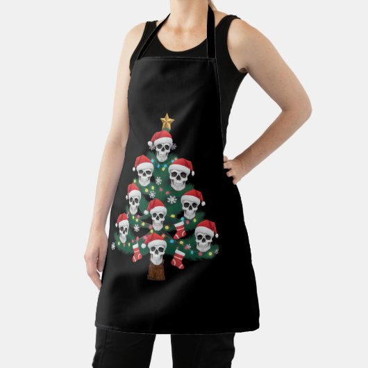 Schedel Kerstboom pyjama Cool Skeleton Santa Schort (Insitu)