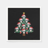 Schedel Kerstboom pyjama Cool Skeleton Santa Servet (Voorkant)
