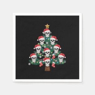 Schedel Kerstboom pyjama Cool Skeleton Santa Servet