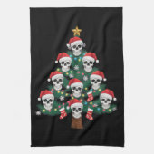 Schedel Kerstboom pyjama Cool Skeleton Santa Theedoek (Verticaal)
