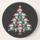 Schedel Kerstboom pyjama Cool Skeleton Santa Zandsteen Onderzetter (Voorkant)