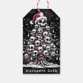 Schedel Kerstboom Pyjama Skelet Kerstman Hoed Cadeaulabel (Achterkant)