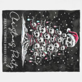 Schedel Kerstboom Pyjama Skelet Kerstman Hoed Fleece Deken (Voorkant (Horizontaal))