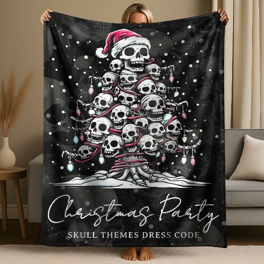 Schedel Kerstboom Pyjama Skelet Kerstman Hoed Fleece Deken