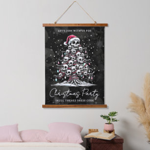 Schedel Kerstboom Pyjama Skelet Kerstman Hoed Hangend Wandkleed