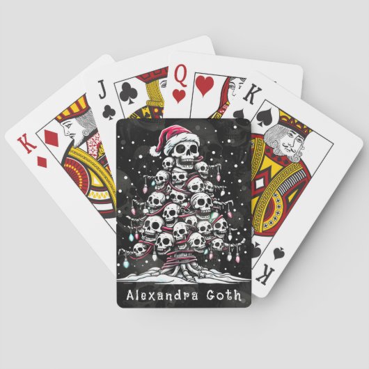 Schedel Kerstboom Pyjama Skelet Kerstman Hoed Pokerkaarten (Achterkant)