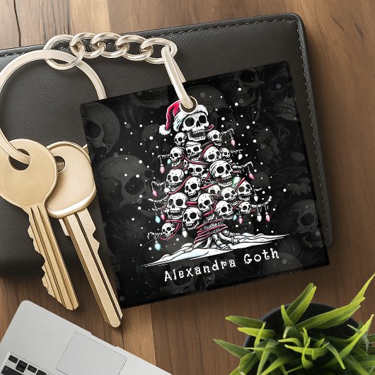 Schedel Kerstboom Pyjama Skelet Kerstman Hoed Sleutelhanger