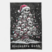 Schedel Kerstboom Pyjama Skelet Kerstman Hoed Theedoek (Verticaal)