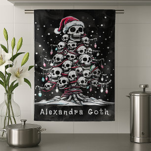 Schedel Kerstboom Pyjama Skelet Kerstman Hoed Theedoek