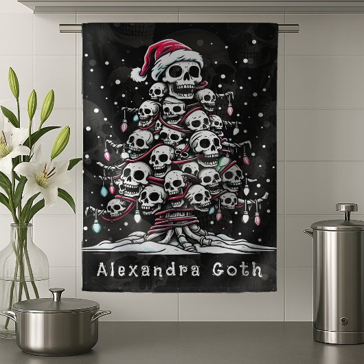 Schedel Kerstboom Pyjama Skelet Kerstman Hoed Theedoek