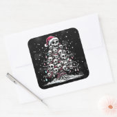Schedel Kerstboom Pyjama Skelet Kerstman Hoed Vierkante Sticker (Envelop)
