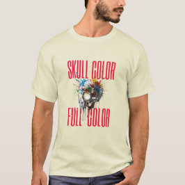 Schedel Kleur Volledige Kleur Grafische T-Shirt