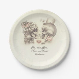 Schedel Koppel Gotische Bruiloft Papieren Bordje