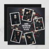 Schedel krans foto's Gothic Kerstmis aangepaste be Feestdagenkaart (Voorkant / Achterkant)