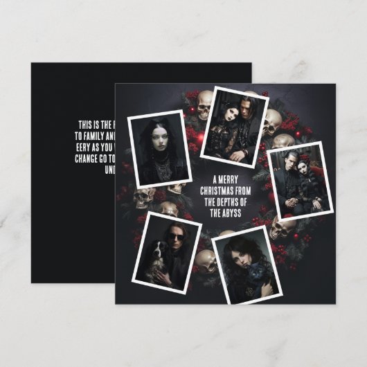 Schedel krans foto's Gothic Kerstmis aangepaste be Feestdagenkaart (Voorkant / Achterkant)