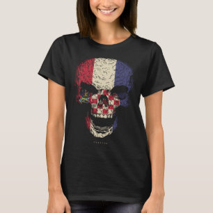 Schedel Kroatië Vlag Skelet Kroatische Roots T-shirt