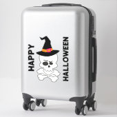 Schedel, Kruis Botten en Heksen Pet Sticker (Koffer)