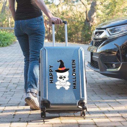 Schedel, Kruis Botten en Heksen Pet Sticker (Koffer Insitu)