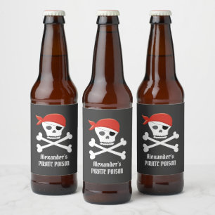 Schedel Kruisbeenderen Piraat Gift Persoonlijk Bier Etiket