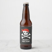 Schedel Kruisbeenderen Piraat Gift Persoonlijk Bier Etiket (Voorkant)