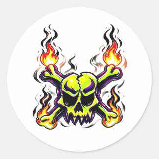Schedel & Kruisbeenderen Sticker - giftige lowbrow