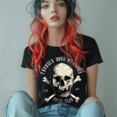 Schedel Kruisbotten Retro Vintage Piraat Kip Nacht T-shirt