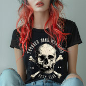 Schedel Kruisbotten Retro Vintage Piraat Kip Nacht T-shirt