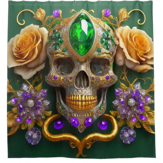 Schedel Kunst Douchegordijn (Voorkant)