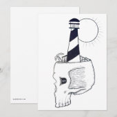 schedel kunst feestdagenkaart (Voorkant / Achterkant)