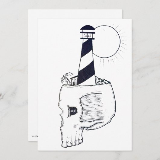 schedel kunst feestdagenkaart (Voorkant / Achterkant)